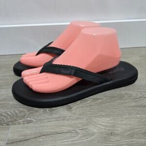 Flojos Woman's Black Memory Foam Flip Flops size 10 NWOT